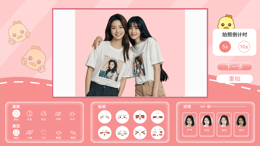 AI photobooth sample photo interface