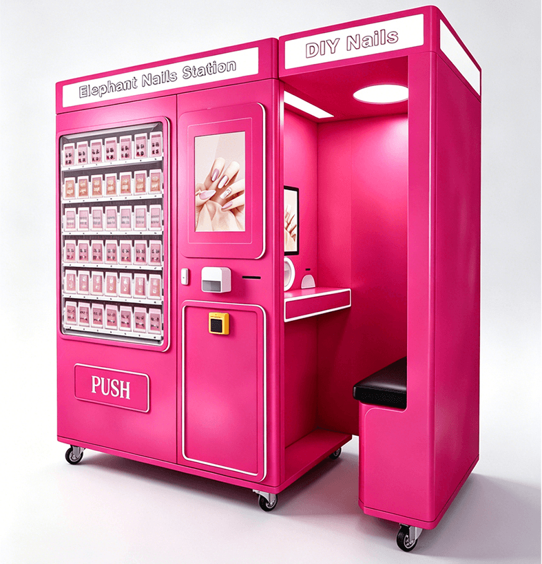 Nail vending machine and DIY nail printing station