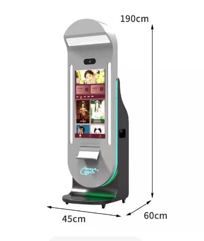 AI Photobooth reference dimensions and compact cabinet design