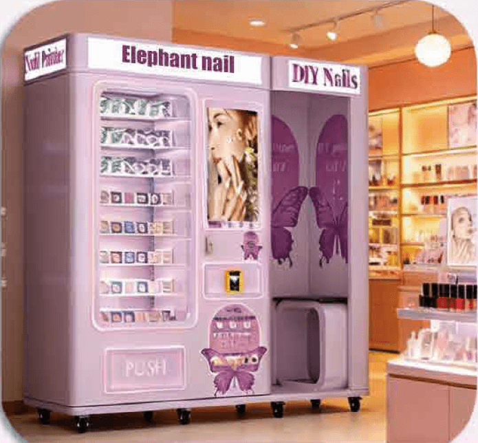 Nail vending machine in a beauty store