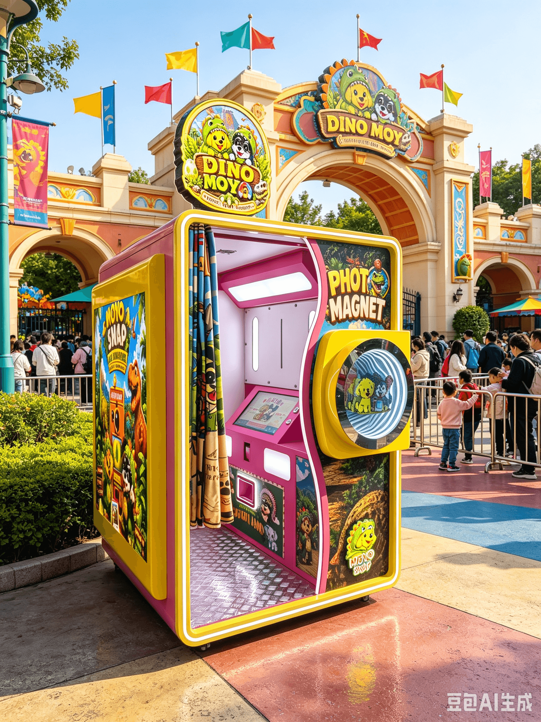 Theme parks photo booth application scenario